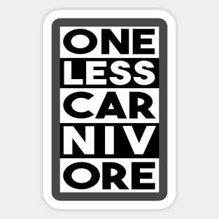 One Less Carnivore Sticker